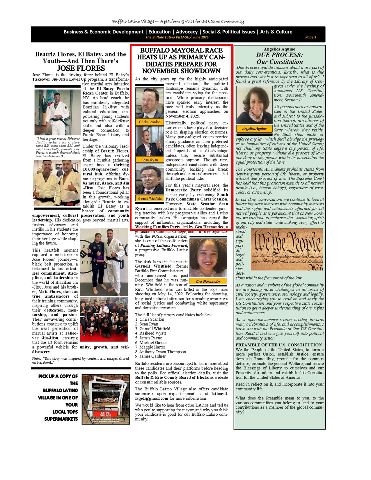 CORRECTIONS – from the Buffalo Latino Village