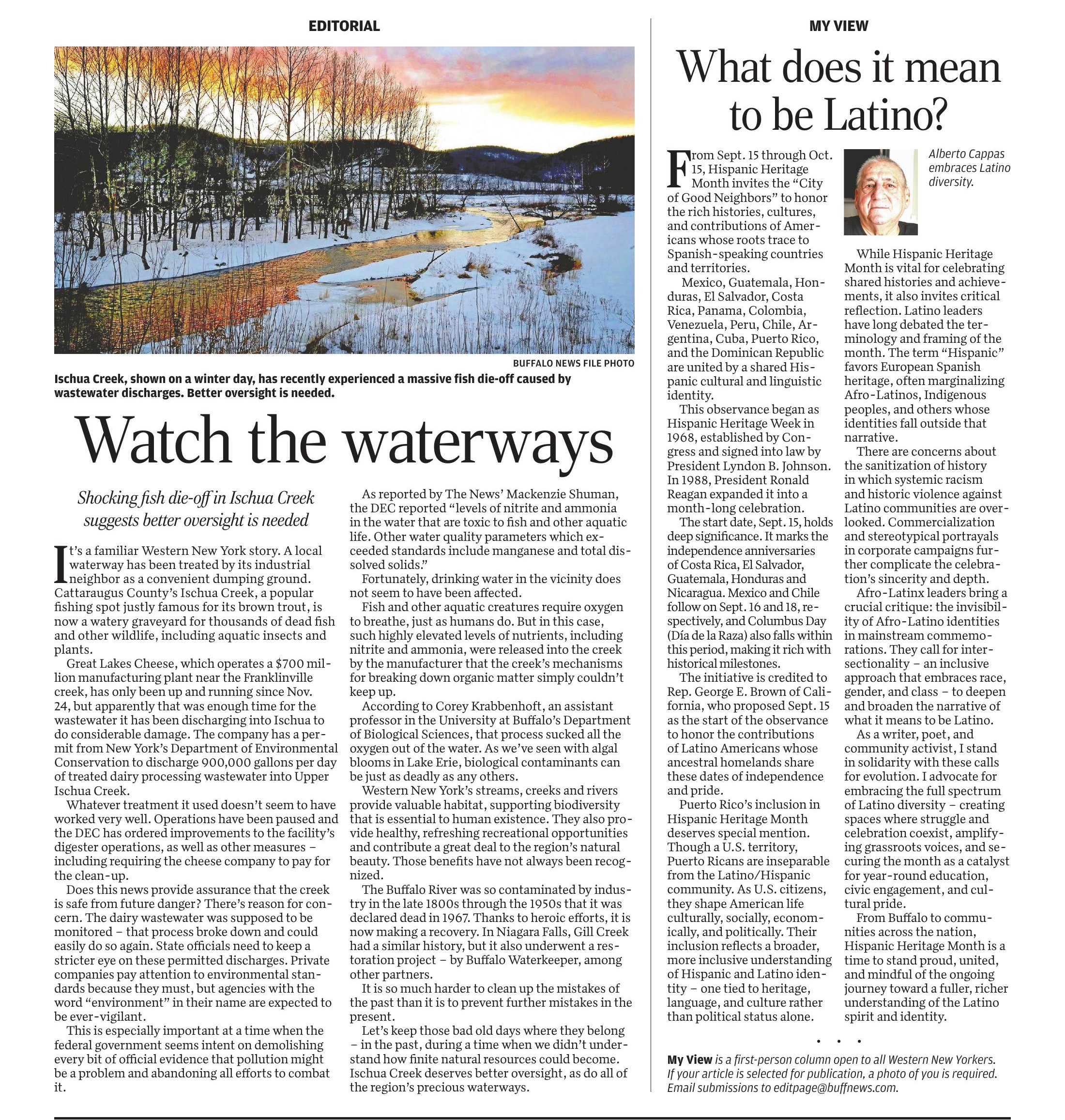 From the Opinion Page, Buffalo News: “What does it mean to be Latino?” by Alberto O. Cappas